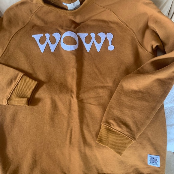 Real Fun, Wow! NWOT rust color, white lettering, Weld Mfg Hemp sweatshirt - Picture 3 of 6
